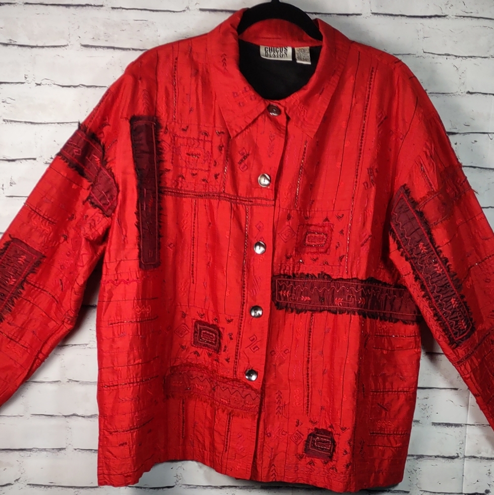 Chico's Embellished Silk Shantung Jacket
